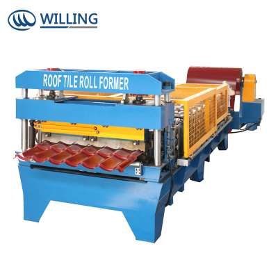 Standard glazed steel roof curving tile roll forming machine prices